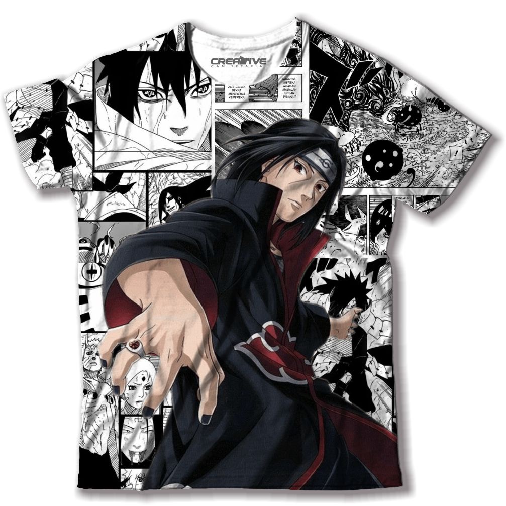 Camisa Baby Look Feminino Anime Naruto Olhos Personagens Desenho