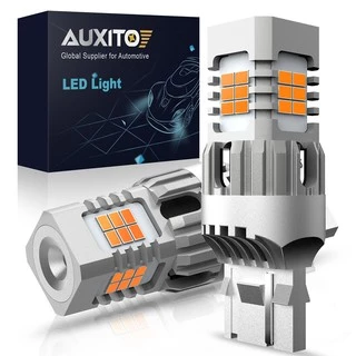 AUXITO 2Pcs Sem Hiper Flash T20 LED 7440 WY21W 1156 P21W BA15S Auto Turn Signal Luzes Não Terror T25 3157 Âmbar Amarelo