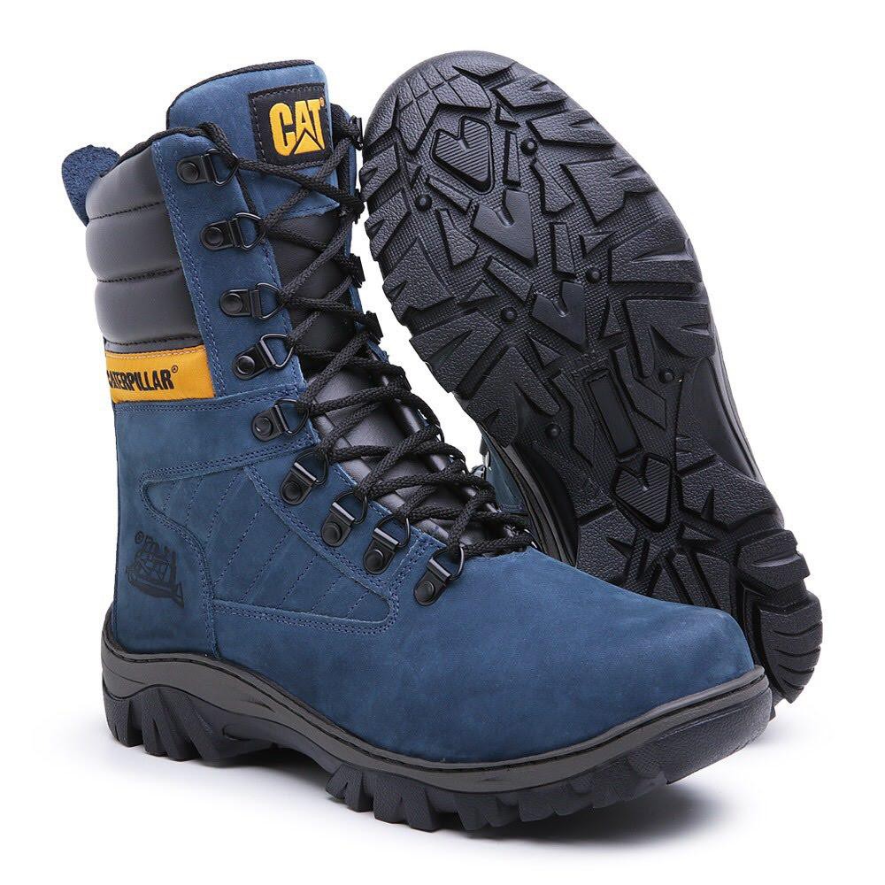 Bota Adventure Bergally Caterpillar Cano Alto Azul