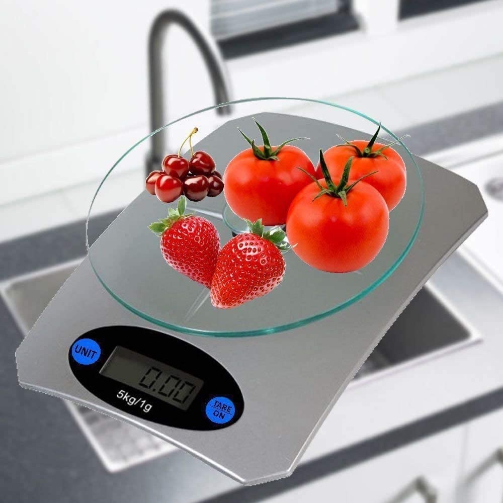 Balança Para Cozinha Digital Até 5 Kg Com Precisão Prato De Vidro ...