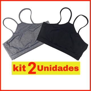 Kit c/2 Top Fitness Feminino Nadador Alça Fina Academia Revender Atacado