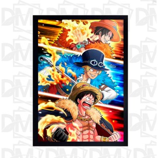 Quadro decorativo Anime Luffy Chapeus Ace e Sabo Arte para sala quarto em  Promoção na Americanas