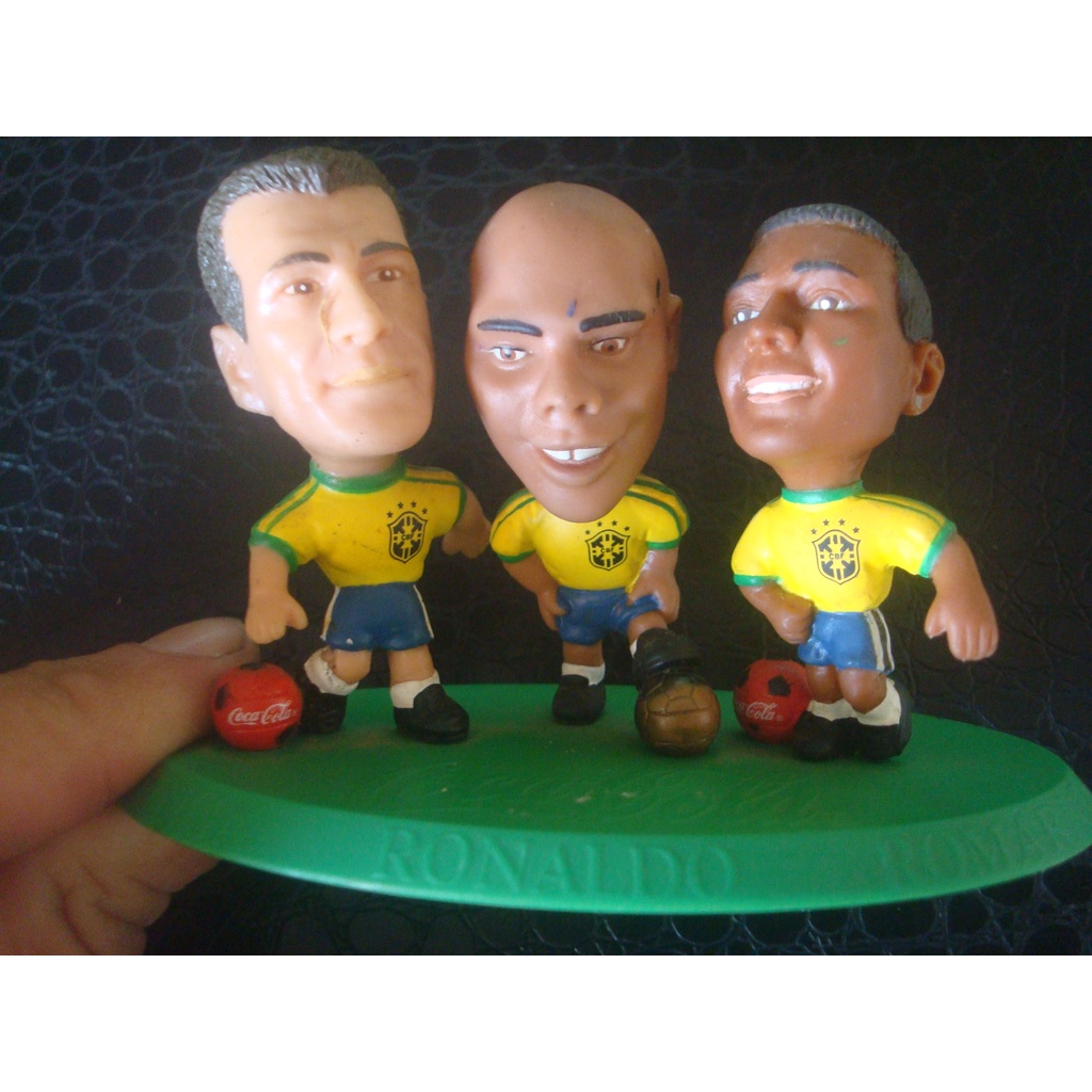 Coca Cola SoccerStarz Brazil Big Heads Corinthian Figures Dunga Ronaldo  Romario