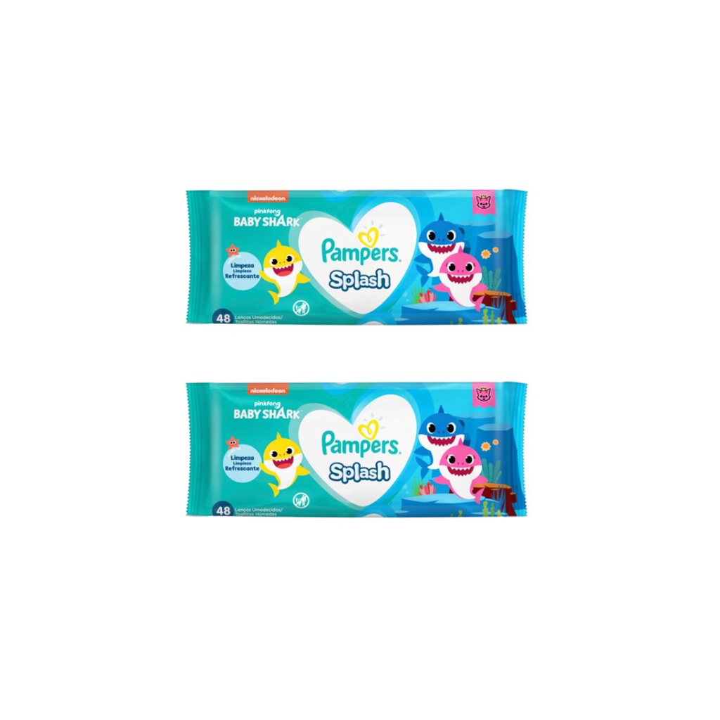 Lenço umedecido pampers splash kit com 02 pacotes ,96 unidades