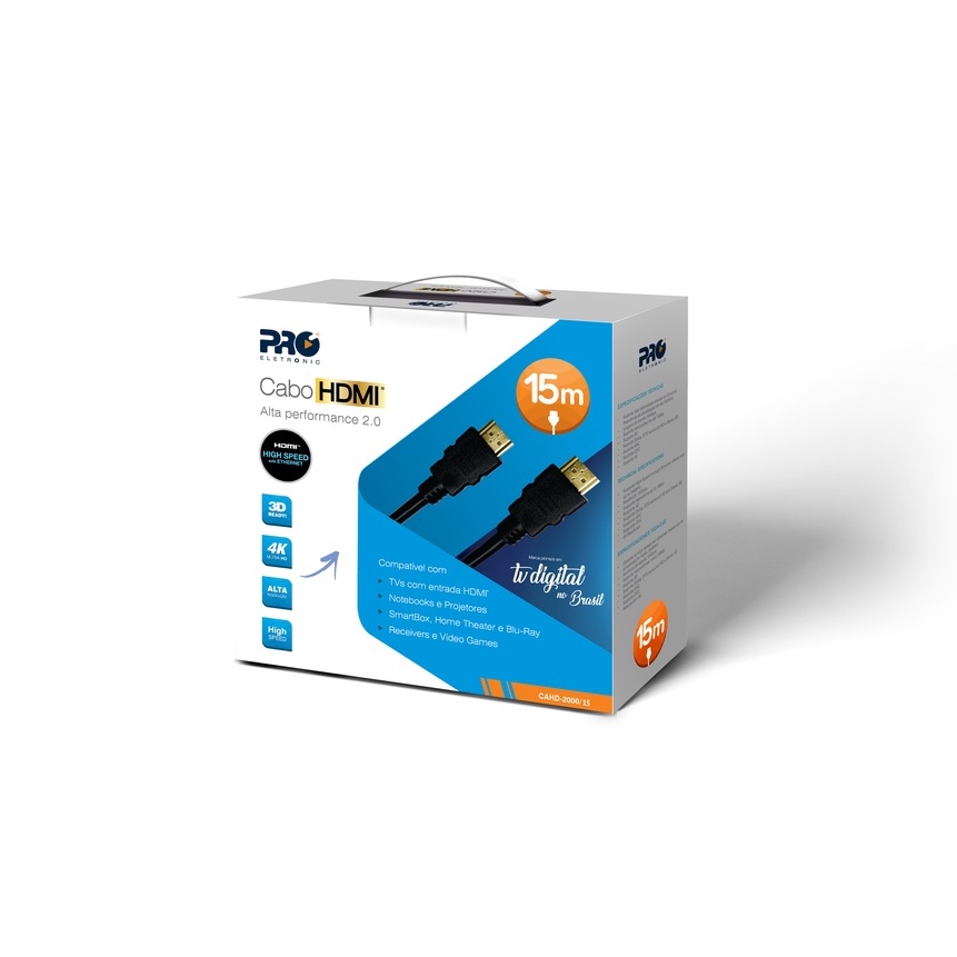 Cabo HDMI Proeletronic 15m | Shopee Brasil