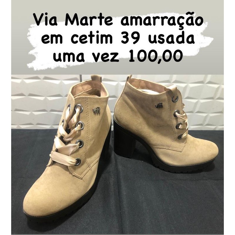 Bota via sale marte cadarço cetim