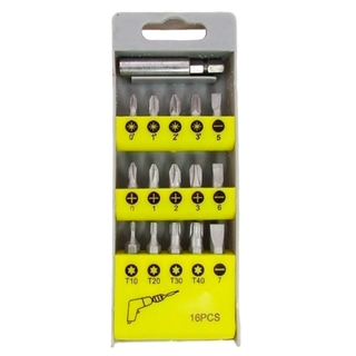Kit Bits C/ 16 Peças Pontas Estojo Ferramentas Parafusadeira