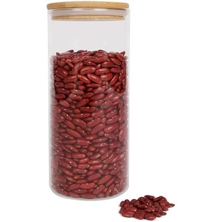 PROMOÇÃO Pote Vidro 10 x 25 cm = 1700ml Borossilicato Hermético Tampa Bambu 10x25cm 1500 Ml Boro silicato