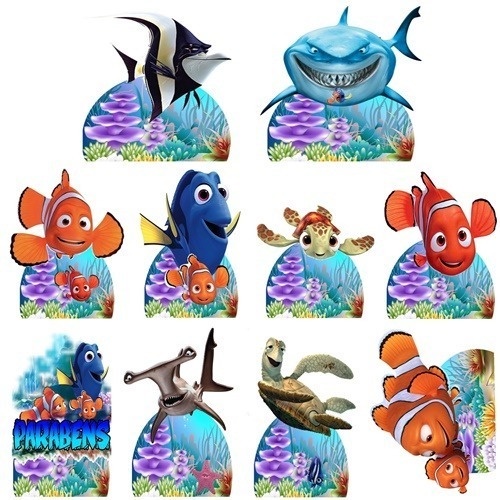 Procurando O Nemo - 10 Displays De Festa De 20cm Totens | Shopee Brasil
