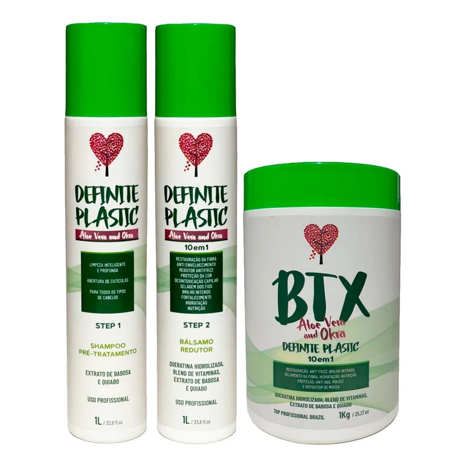 Kit Progressiva e Botox Capilar De Babosa e Quiabo 10X1 Definite ...