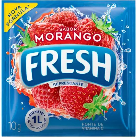 Refresco Suco em Pó Fresh - Sabor Morango