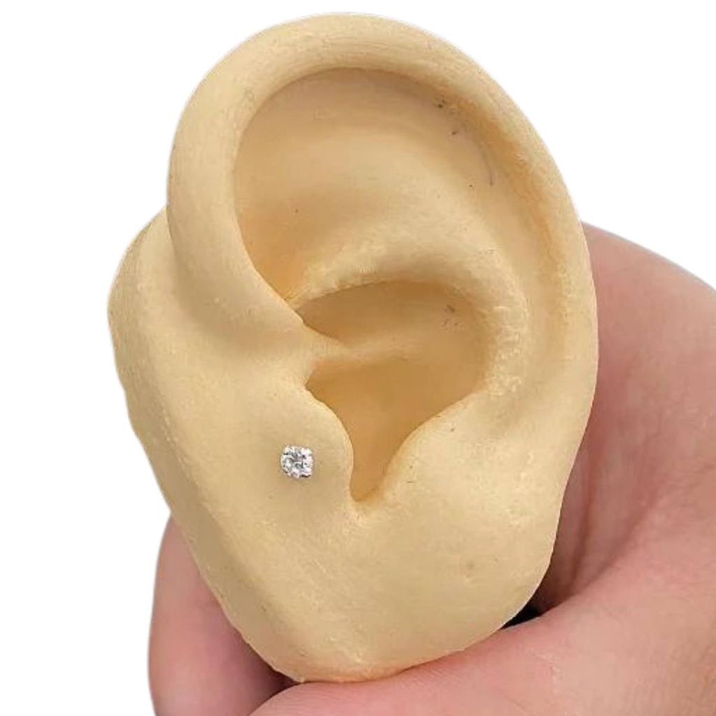 Piercing Ponto Luz 3mm Tragus Prata 925