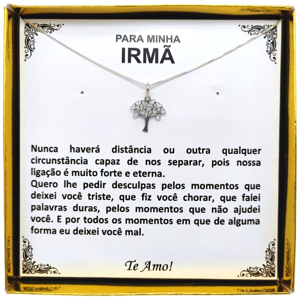 Presente Irmã Personalizado Colar Prata 925 Árvore da Vida | Shopee Brasil