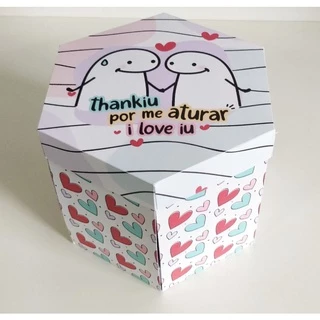 Caixa explosão Thankiu por me aturar FLORK (DESMONTADA) Embalagem Presente Doce Bombom Chocolate Caneca ou Minibolo