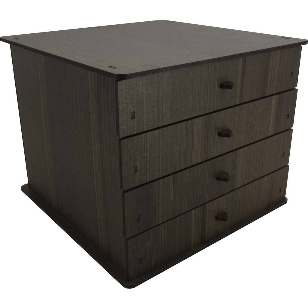 Cômoda Porta Máquina E Porta Cápsulas Café Nespresso Pintada Marrom 4 Gavetas Mdf