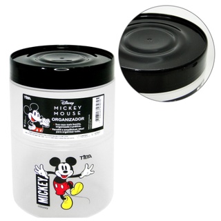 Pote De Plastico Redondo Mickey Com Tampa Preta 1,1l