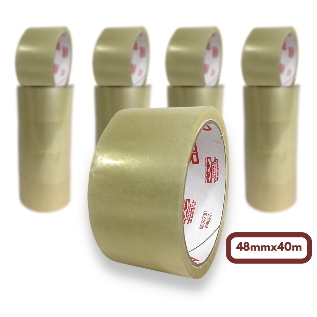 Fita adesiva transparente larga 45 mm x 50 m tipo durex 1 rolo de 50 ...