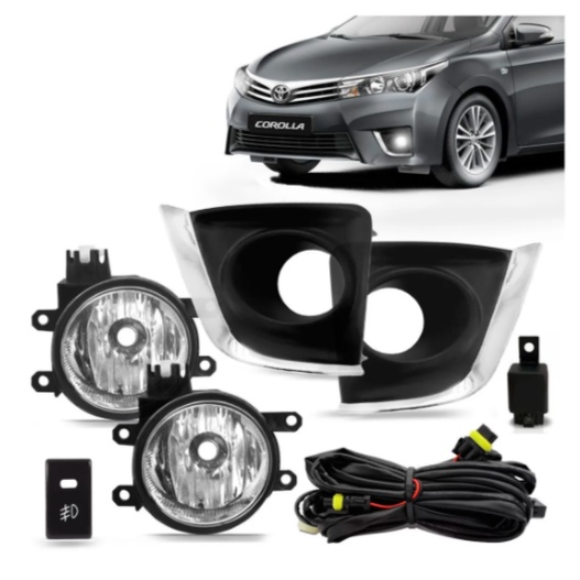 Kit Farol De Milha Corolla 2015 2016 2017 Moldura Cromada | Shopee Brasil