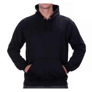 Blusa De Frio Moletom Liso Canguru Capuz Bolso Unissex