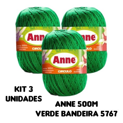 Linha ANNE circulo 500m, cor bandeira 5767 - (kit c/ 3 unidades ...