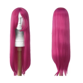 Peruca Rosa Pink Longa Lisa 75cm Cosplay Wig