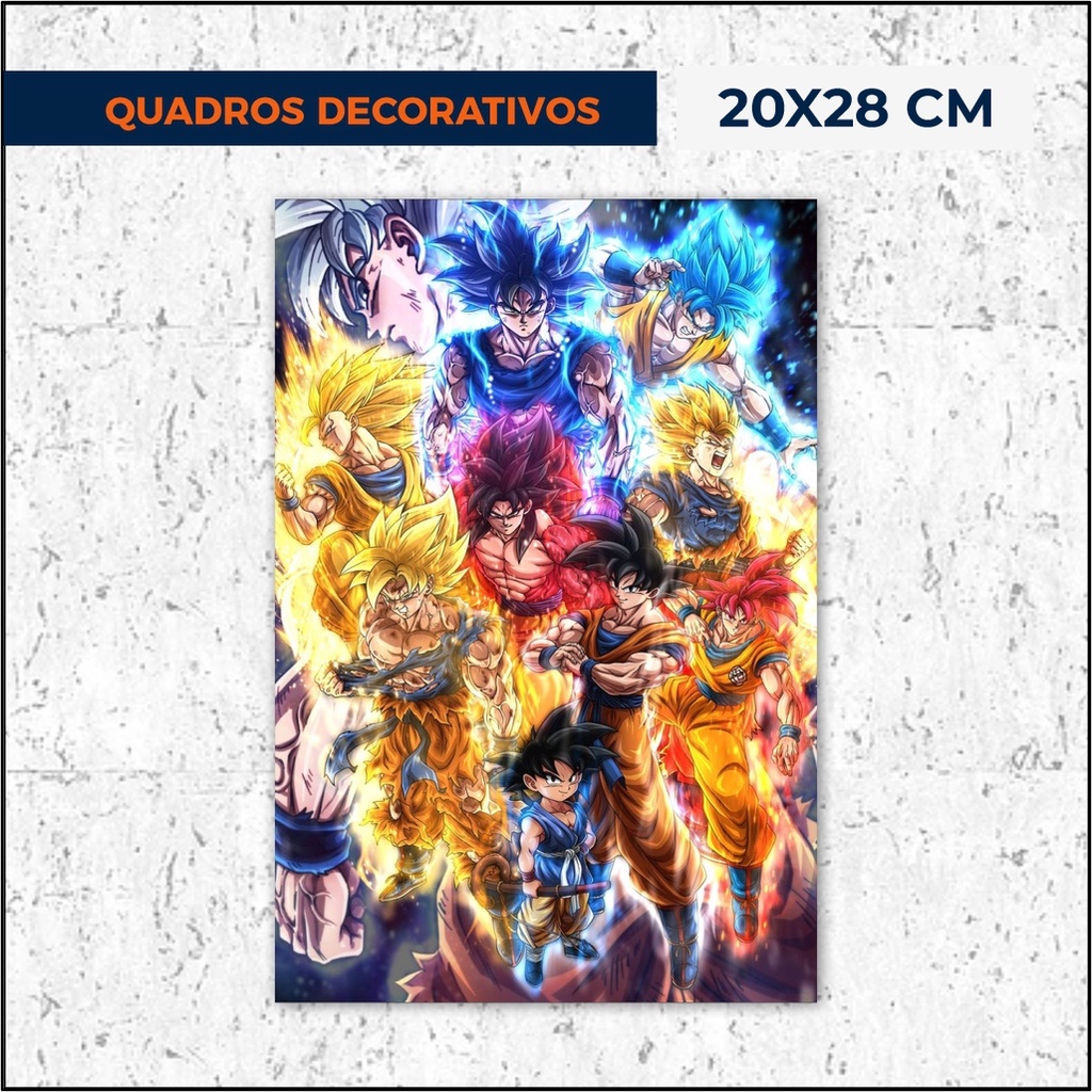 Kit Quadros Decorativos Mosaico 3 Peças Trio Anime Goku Naruto Luffy  Personagem Principal Desenho Modular Moda Vintage Criança Infantil presente