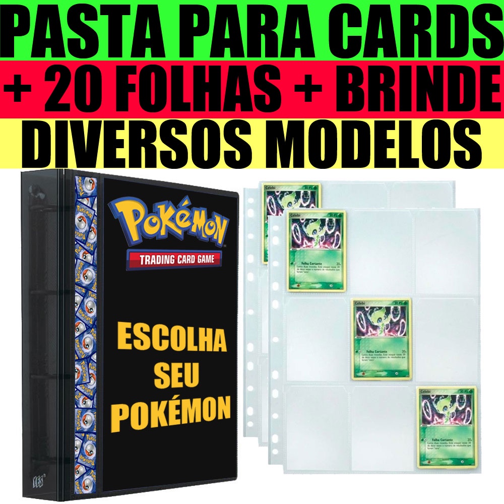 Pasta Álbum Fichário Cards Cartas Mew 10 Folhas Pokémon 151