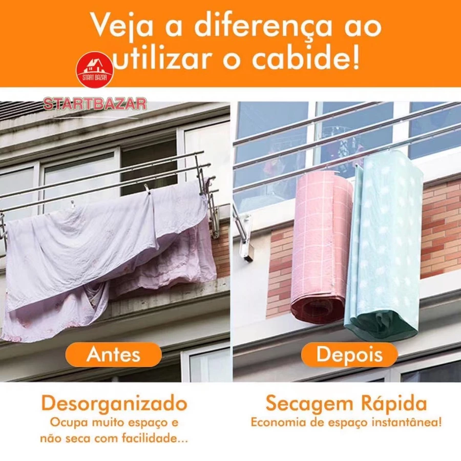 Varal Aço Espiral 2 Metros Secagem Toalha Lençol Pratico — foto 4 de 4