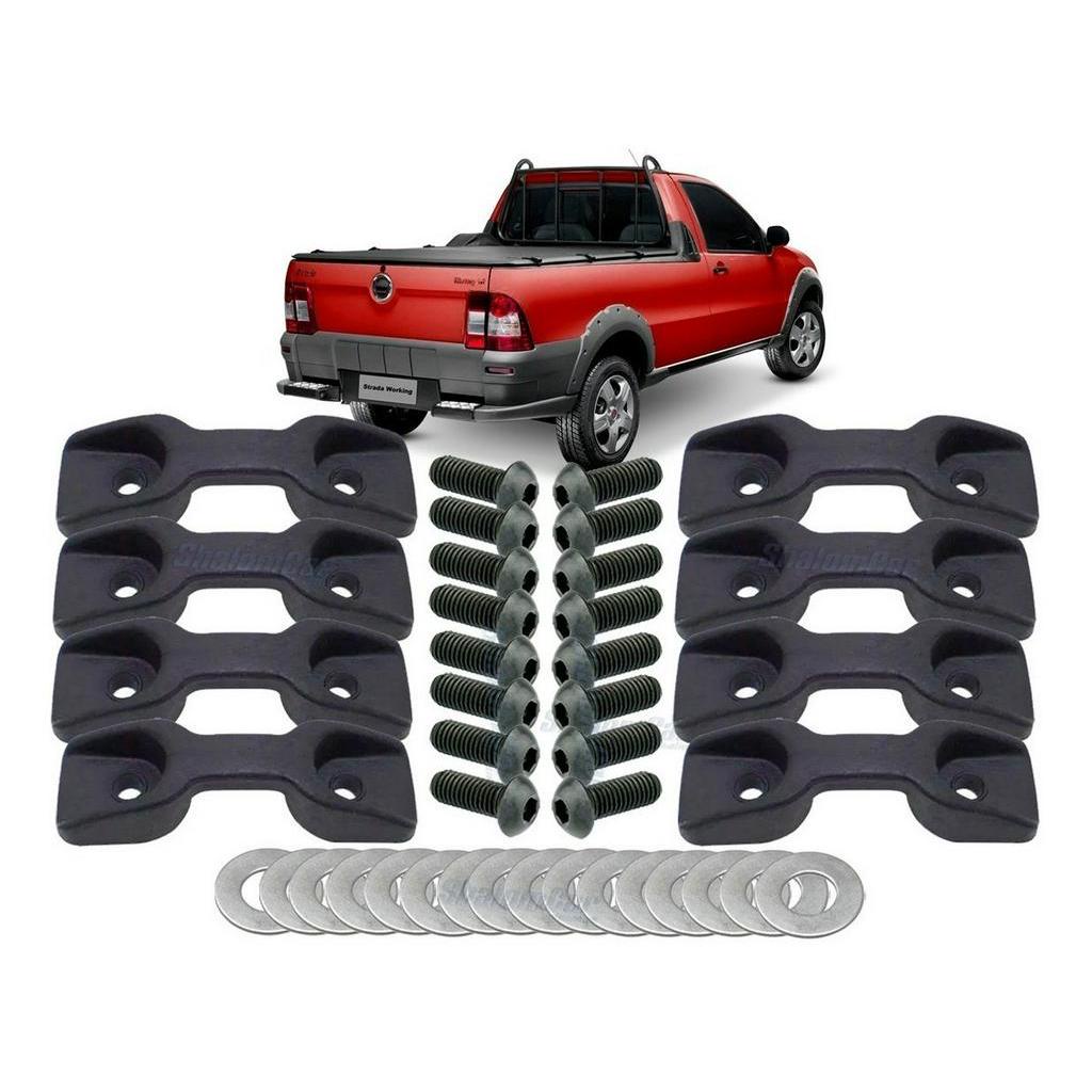 Kit 8 Gancho Da CaÇAmba Fiat Strada Toro + Parafusos 