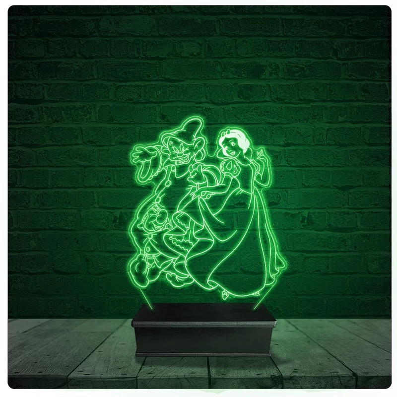 Luminária Abajur Acrílico Led - Disney Branca de Neve 20