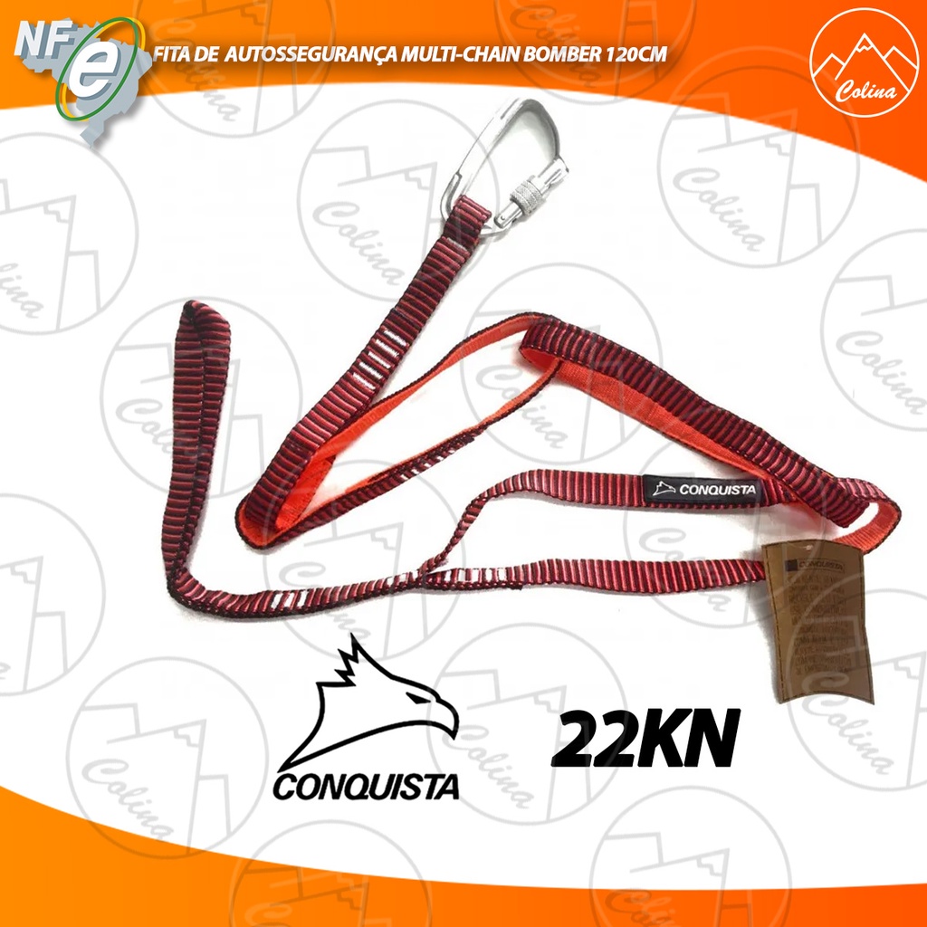Fita de Autossegurança Multi-Chain Bomber 120 cm Conquista Montanhismo
