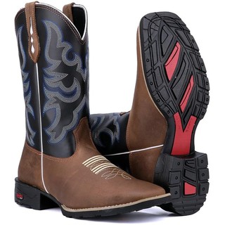 Bota Country Masculina Estilo Texana Em Couro