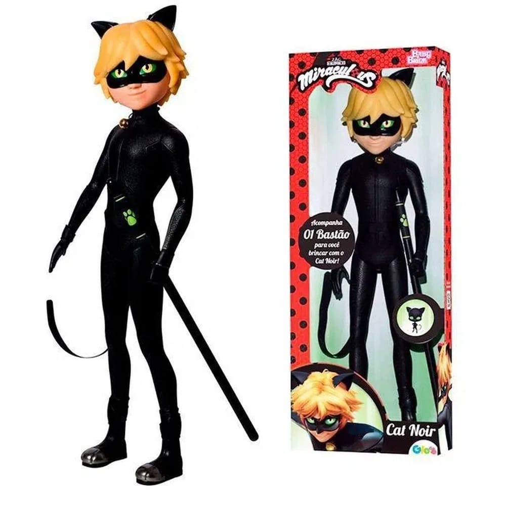 Boneco Miraculous Cat Noir Articulado 55cm Baby Brink | Shopee Brasil