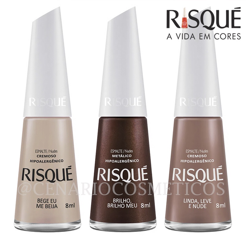 Kit Esmalte Risque Novos Nudes Pintura Shopee Brasil