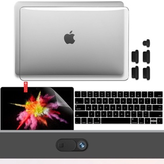 Venda 5 Em 1 Pacote Mala Dura Transparente Para Macbook 2023 air 15 13,6 M2 A2941 A2681 pro 14 16 Polegadas A2442 13 M1 Touch ID Retina 12 13 15 Barra De Toque A2337 A2289 A2337