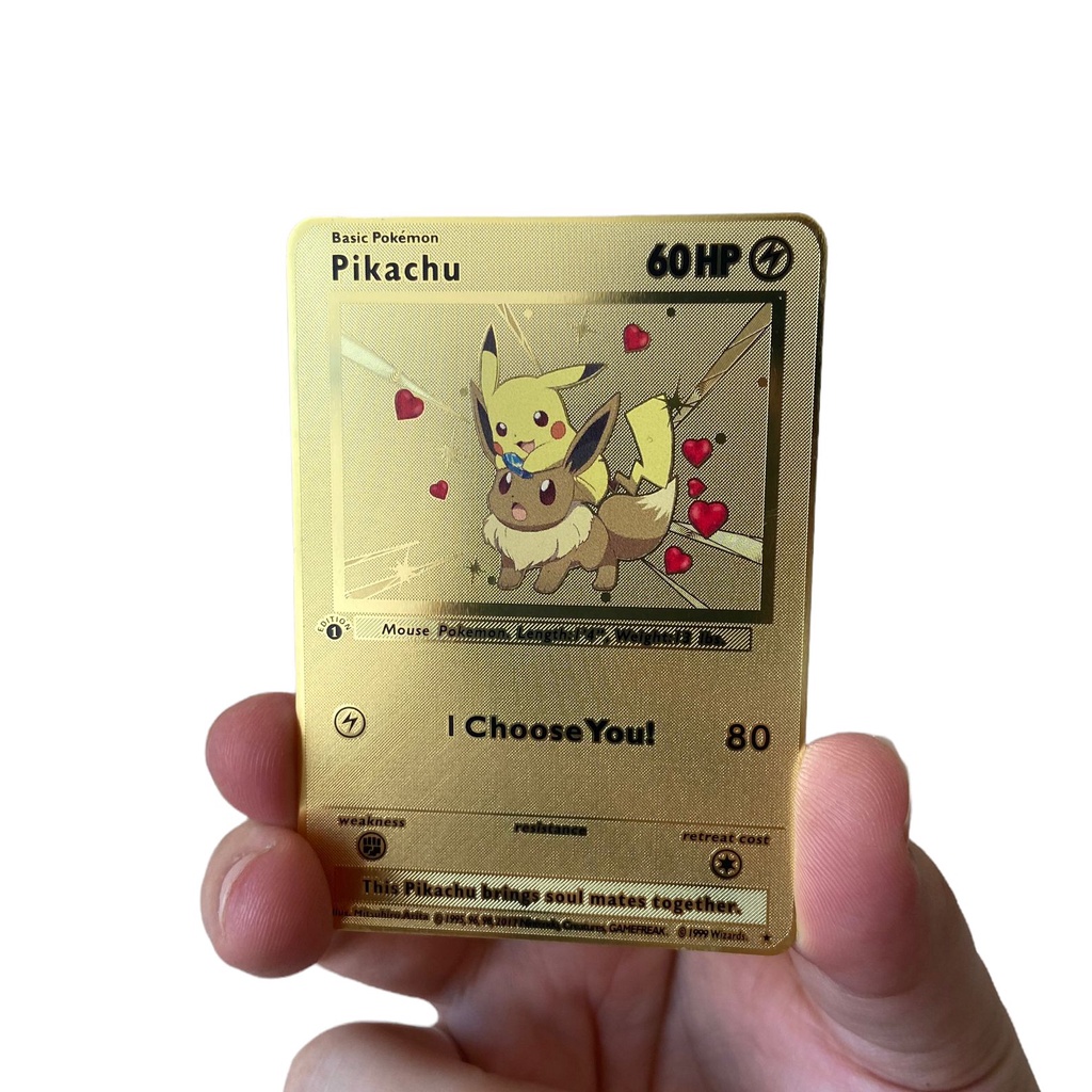 Cartas Pokemon, 110 cartas Pokemon: 55 douradas, 55 pretas, cartas