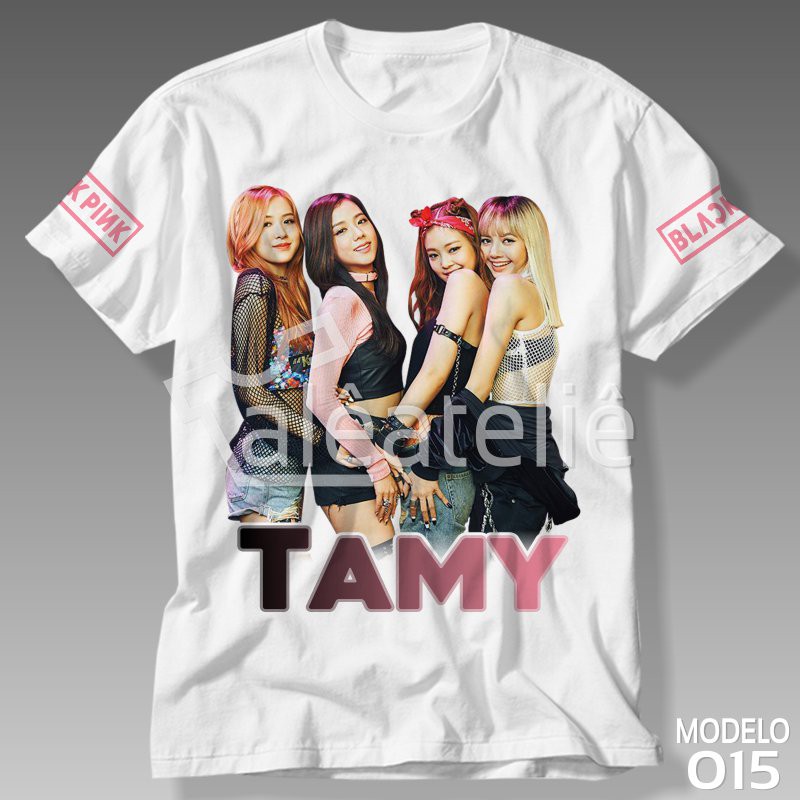 Camiseta Black Pink Rose Infantil Adulto Personalizada | Shopee Brasil