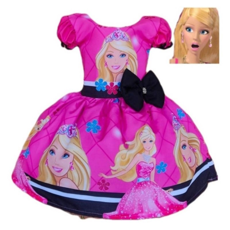 VESTIDO DA BARBIE TEMÁTICO COM FORRO E TULE LUXO FESTA ANIVERSARIO ...
