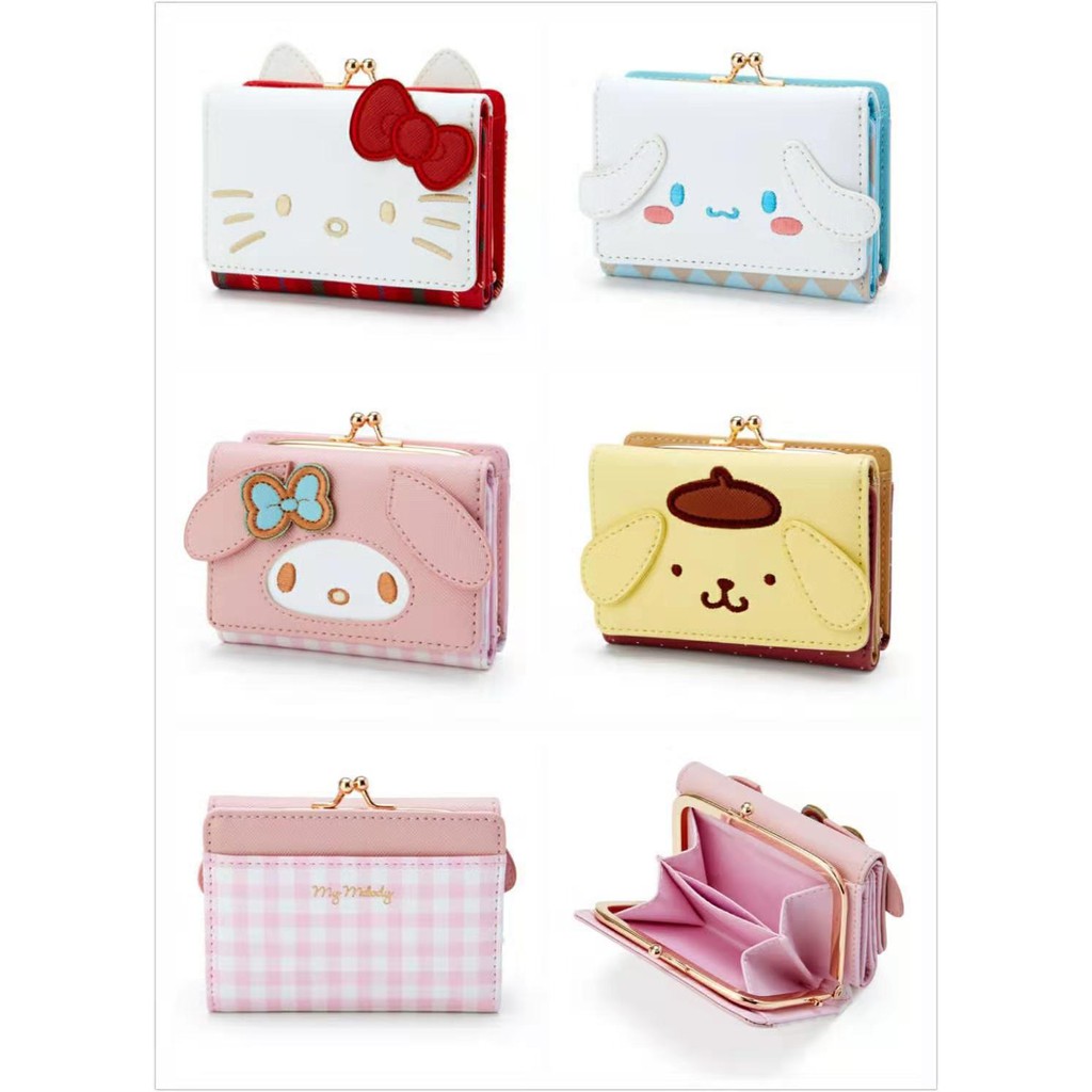  My Melody Kuromi Wallet,Cute Cartoon Small Short Wallet,Ladies  Girls Card package Purses,Women Money Bag Trifold Wallet : Clothing, Shoes  & Jewelry