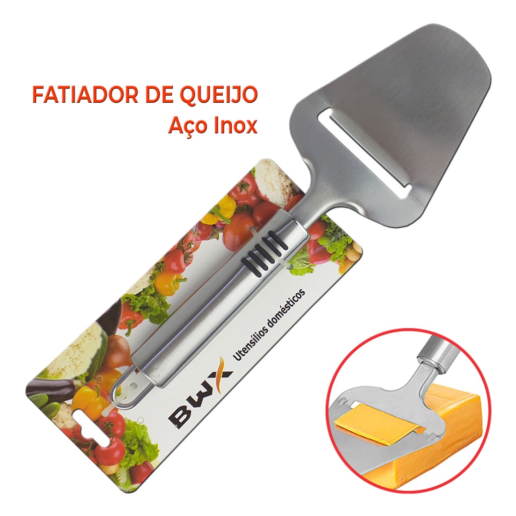 Fatiador de Queijo em Aço Inox 23 cm com cabo aderente