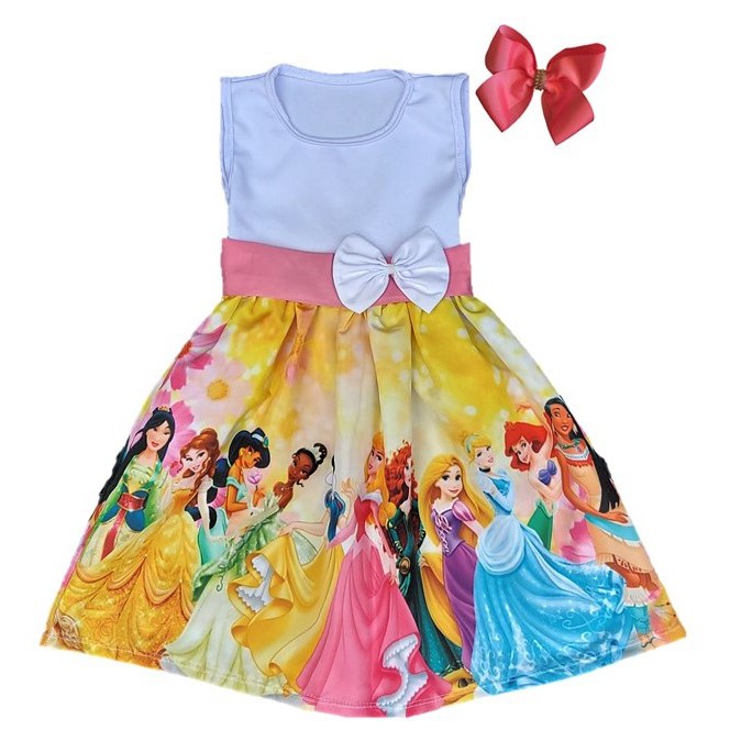 Conjunto Vestido Infantil Completo Jardineira Frozen - Laço Simples -  Bibíla Fashion Kids - Vestidos Temáticos