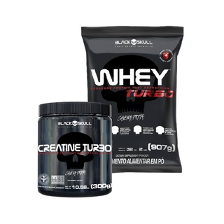 Kit 1x Whey Turbo 900g + 1x Creatina Turbo 300g - BlackSkull