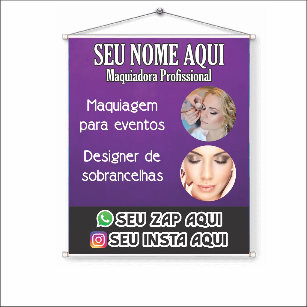 Banner Maquiadora Maquiagem Profissional Design De Sobrancelhas ...