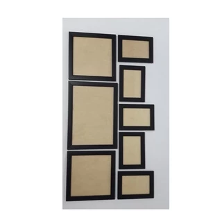 Kit 8 Quadros molduras variadas contendo: 5 -10x15 2- 20x20 1- 21x30
