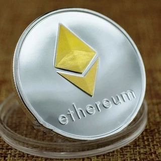 Ethereum Moeda Física Banhado à Ouro e Prata