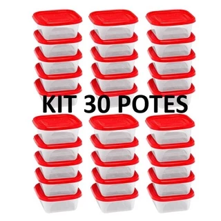 Kit 30 Mini Pote Barcelona 230ml - Potes De Plastico Livre de Bpa Cores Sortidas - Jaguar
