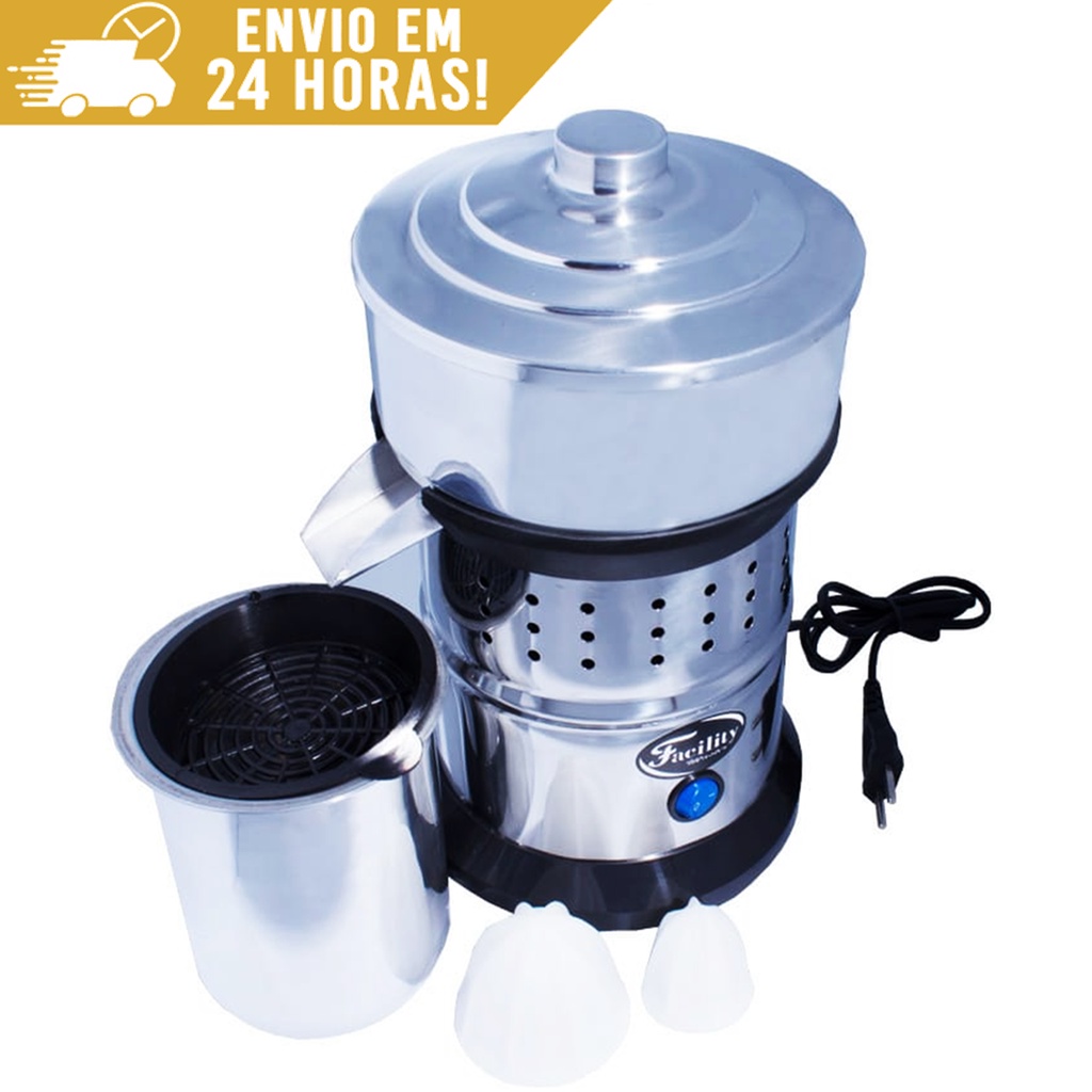 Espremedor Extrator Grande Sucos Laranja 500w Inox Copo 1 Litro 110/220v Profissional