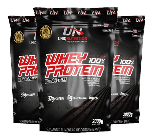 3x Whey Protein Uniq (6 Kilos) Isolado Hidrolisado 0 Soja