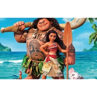 Jogo Quebra Cabeça Infantil 20 Peças de Madeira MDF moana