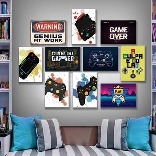 Kit 10 Placas Decorativas Quadros Decorativos 30x20 MDF Gamer Video Games Nerd Jogos